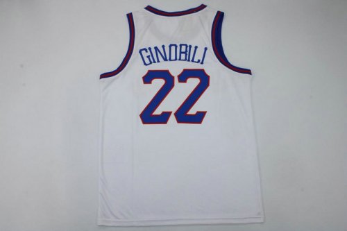 Manu Ginobili 22 Hall of Fame Jerseys White